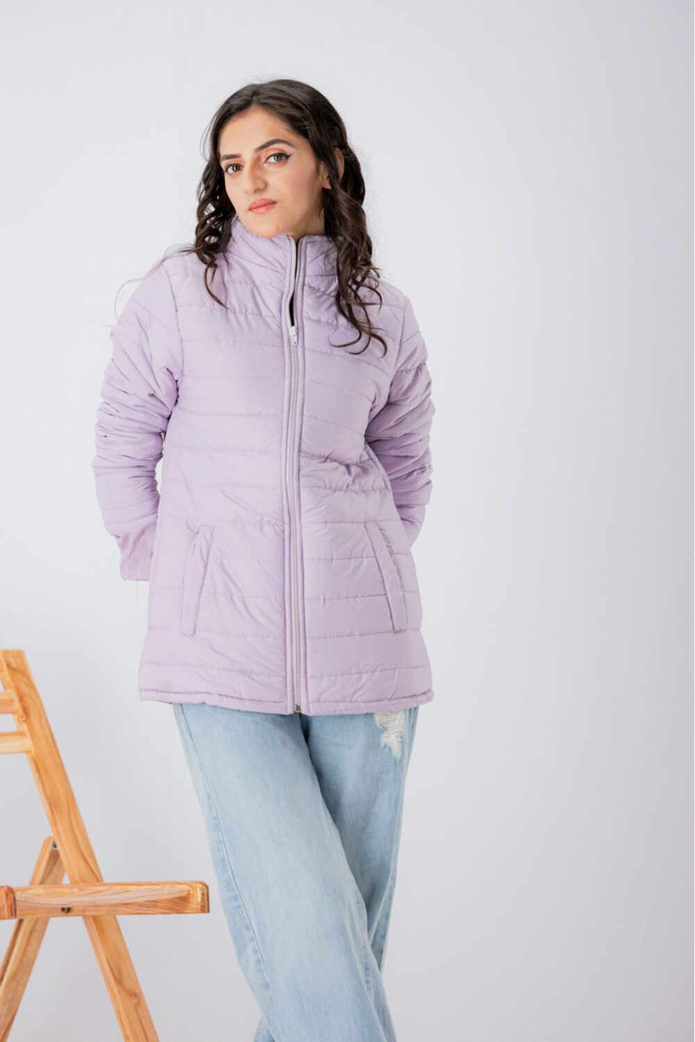 Lilac Puffer Jacket – Cozy & Chic Winter Essential - Image 3